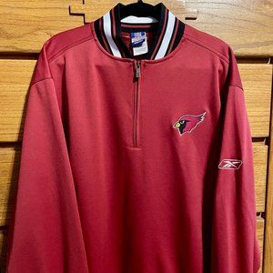 Mens Quarter Zip NFL/Reebok Arizona Cardinals Pullover Jacket (Large)